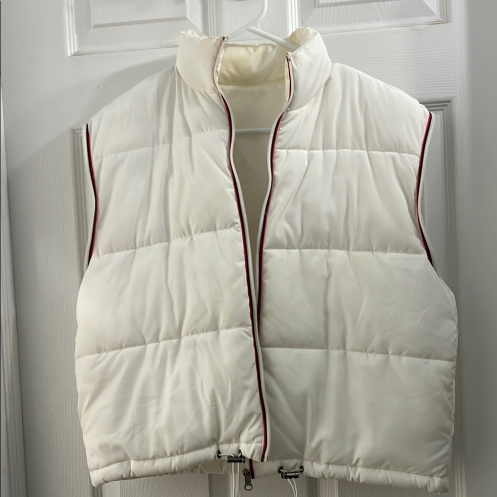 Stylish White Puffer Vest